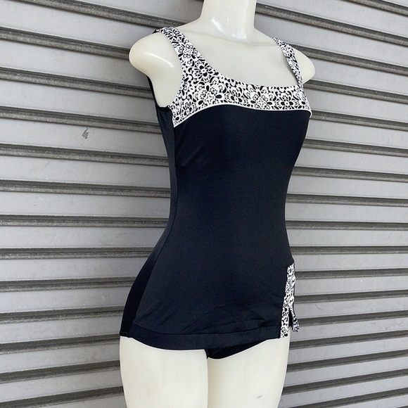 Fit 4u Retro Sheath One Piece Swimsuit - Picture 2 of 7